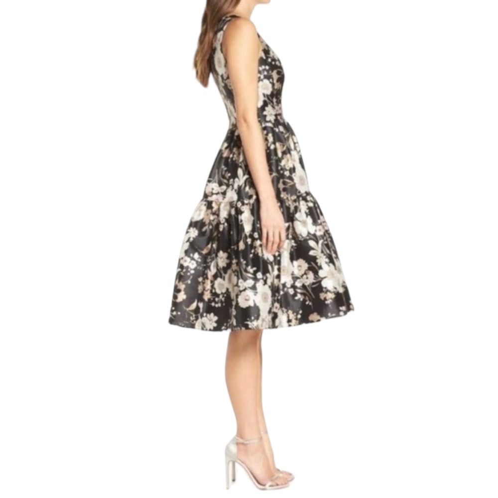 Eliza J Black Floral Dress - Picture 2 of 13